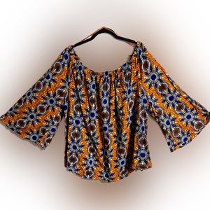 Ashley Stewart African print plus size blouse. Size 26/28. 100% cotton.